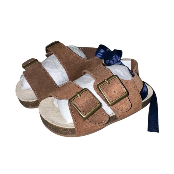 Janie & Jack Leather Buckle Sandal Sz 12-18 Months Brown - Picture 10 of 11